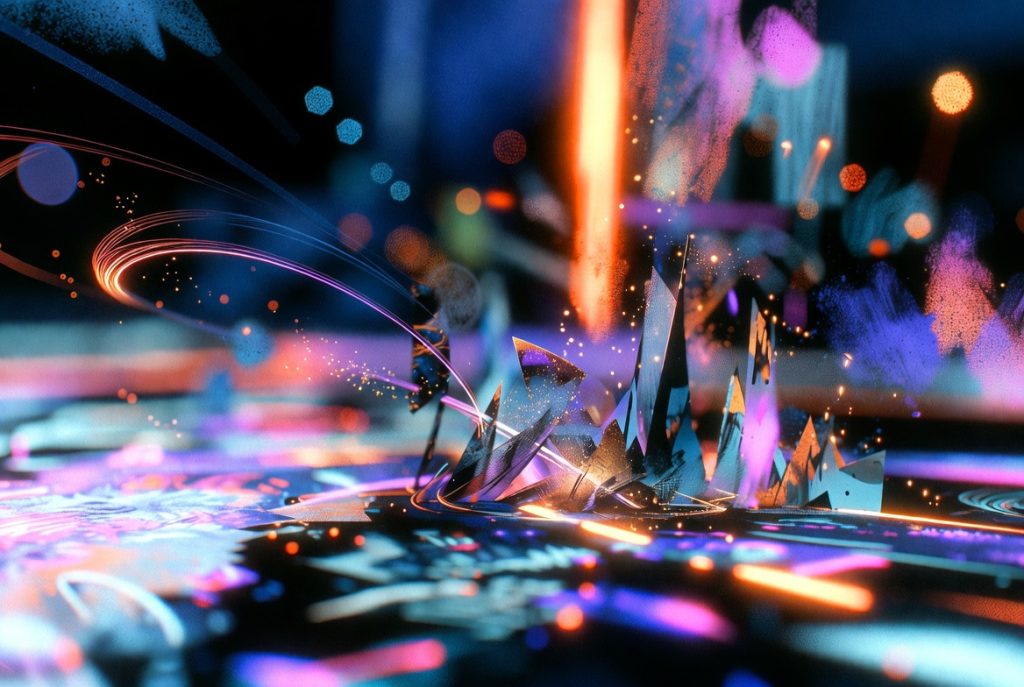 Abstract digital artwork representing creative storytelling, visual expression, and modern digital creativity