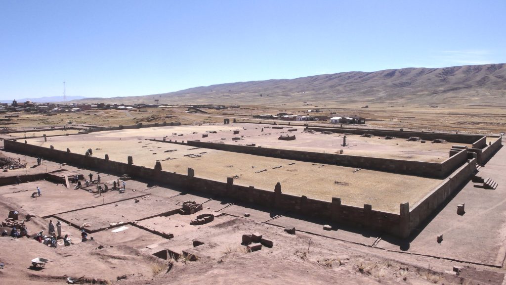 Ancient Tiwanaku archaeological site in Bolivia.
